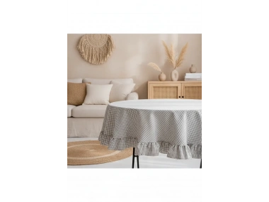 Pötikare Keten Fırfırlı Masa Örtüsü