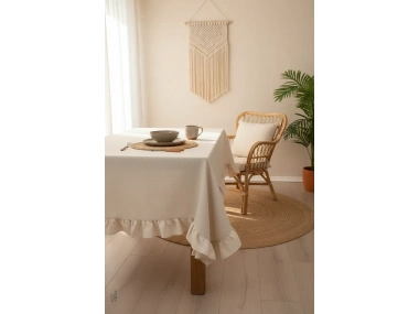 Ham Keten FIRFIRLI Masa Örtüsü