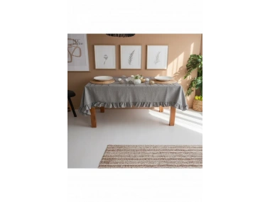 Gri Antrasit Keten FIRFIRLI Masa Örtüsü