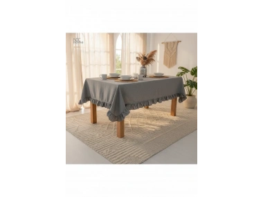 Gri Antrasit Keten FIRFIRLI Masa Örtüsü