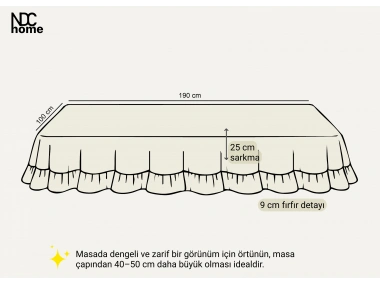 Buldan Dokuması Keten Renkli Çizgili Ponponlu Masa Örtüsü