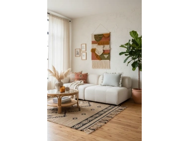 Ham Keten Krem Fırfırlı KIrlent Kırlent Kılıfı (43 x 43 )