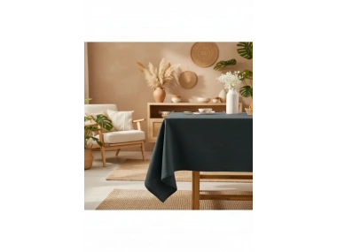 Premium Keten GRİ Füme (DÜZ) Masa Örtüsü