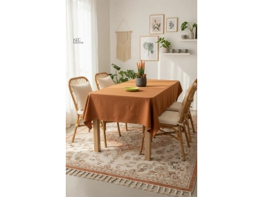 Premium Keten Tarçın (DÜZ) Masa Örtüsü