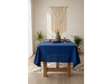 Premium Keten Lacivert (DÜZ) Masa Örtüsü