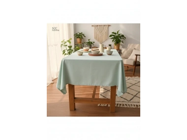 Premium Adaçayı Yeşili Keten (DÜZ) Masa Örtüsü
