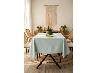 Premium Adaçayı Yeşili Keten (DÜZ) Masa Örtüsü