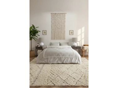 BATTAL Boy Bej Renk Çift Baklava Nevresim Seti