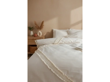 BATTAL Boy Ham Keten Baklava Nevresim Takımı