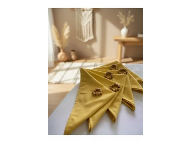 Sarı Premium 6lı (TOKA HEDİYELİ) Peçete Takımı 40x40