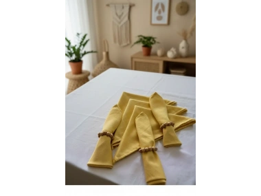 Sarı Premium 6lı (TOKA HEDİYELİ) Peçete Takımı 40x40