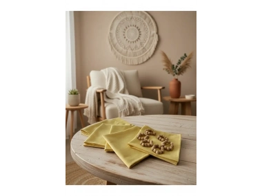 Sarı Premium 6lı (TOKA HEDİYELİ) Peçete Takımı 40x40