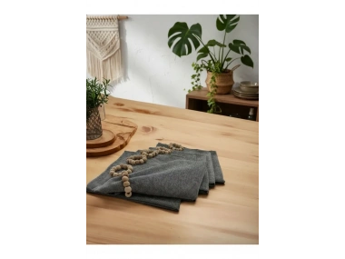 Gri Antrasit Sade 6lı Peçete Takımı