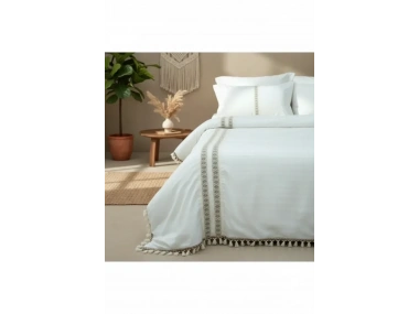 Ham Kahve Dantelli Otantik Çift Kişilik Nevresim Takımı