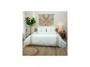 Ham Kahve Dantelli Otantik Çift Kişilik Nevresim Takımı