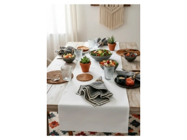 ANTRASİT Siyah Şeritli Peçete 40x40 TOKA HEDİYELİ 6LI