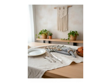 ANTRASİT Siyah Şeritli Peçete 40x40 TOKA HEDİYELİ 6LI