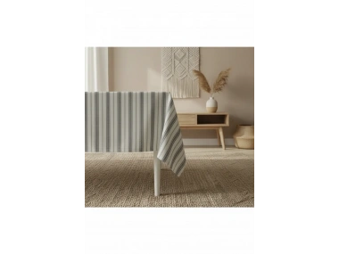 GRİ Çizgili Otantik Masa Örtüsü