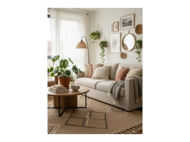 Dört Kenar Püsküllü Keten Krem Kırlent Kırlent Kılıfı43x43][