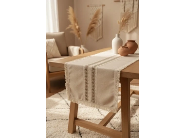 Püsküllü Ara Dantelli Runner (40 x 80) Tekli