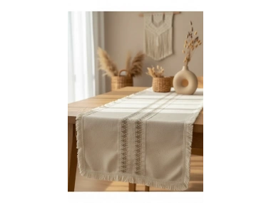 Püsküllü Ara Dantelli Runner (40 x 80) Tekli