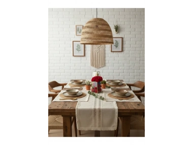 Püsküllü Ara Dantelli Runner (40 x 80) Tekli