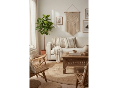 Kalın Dantel Ponponlu Krem Kırlent Kırlent Kılıfı (43 x 43)