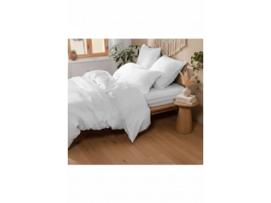 Beyaz Yıkanmış Çift Kişilik Nevresim Yastık Seti (200 X 220)