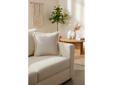 Bej Püsküllü Kırlent Kırlent Kılıfı 43 X 43