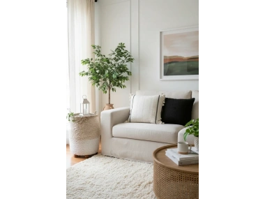 Özel Tasarım Runner Dantelli Tekli Keten Krem Kırlent Kılıfı 43*43