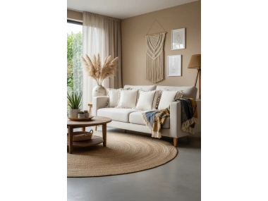 Özel Tasarım Runner Dantelli Tekli Keten Krem Kırlent Kılıfı 43*43