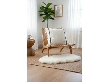 Özel Tasarım Runner Dantelli Tekli Keten Krem Kırlent Kılıfı 43*43