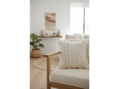 Özel Tasarım Ham Kalın Dantelli Tekli Keten Kırlent Kırlent Kılıfı 43*43