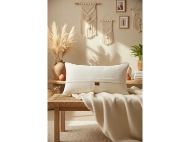 Özel Tasarım Kokoş Tekli Keten Kırlent Kırlent Kılıfı( 35*55)