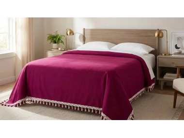 Tek Kişilik Yatak Örtüsü 160 x 230 cm - Bordo