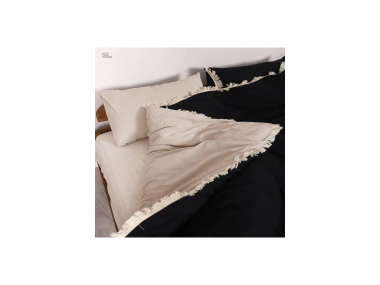 Ham Siyah Çift Taraflı Battal Boy Nevresim Seti