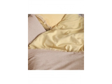 Ham Sarı Çift Taraflı Battal Boy Nevresim Seti