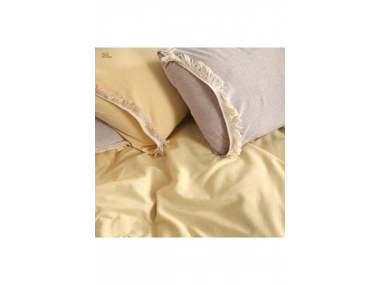 Ham Sarı Çift Taraflı Battal Boy Nevresim Seti