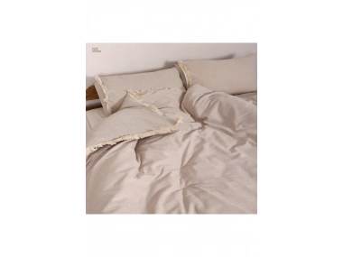 Ham Bej Çift Taraflı Battal Boy Nevresim Seti