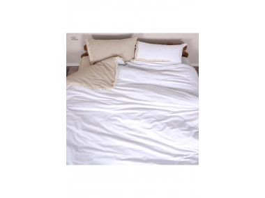 Ham Beyaz Çift Taraflı Battal Boy Nevresim Seti