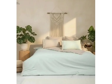 Ham Adaçayı Çift Taraflı Çift Kişilik Nevresim Seti