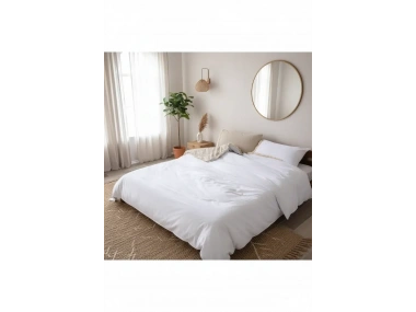 Ham Beyaz Çift Taraflı Tek Kişilik Nevresim Seti