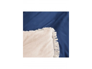 Ham Lacivert Çift Taraflı Tek Kişilik Nevresim Seti