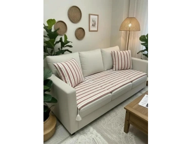 Keten Koltuk Pedi / Koltuk Şiltesi – Evcil Hayvan Dostu, Makinede Yıkanabilir, Ölçü Seçenekli