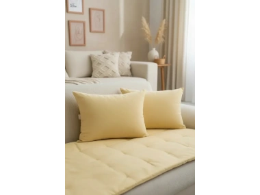 Sarı Piremium Keten Evcil Hayvan Dostu Keten Koltuk Pedi / Şilte [Kırlentli] (80X180)