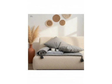 Antrasit Piremium Keten Evcil Hayvan Dostu Keten Koltuk Pedi / Şilte [Kırlentli]