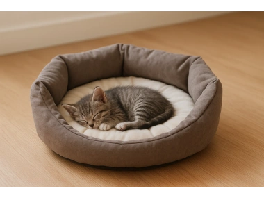 Boncuk Elyaf Dolgulu, Yıkanabilir Kedi Köpek Yatağı