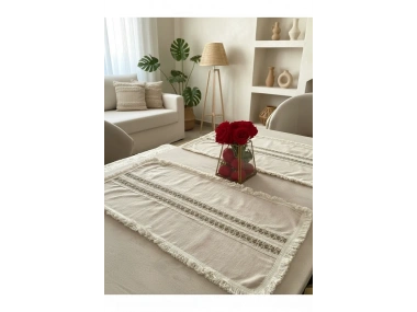 Ham Keten Krem 2li Vintage Runner (40 x 80)