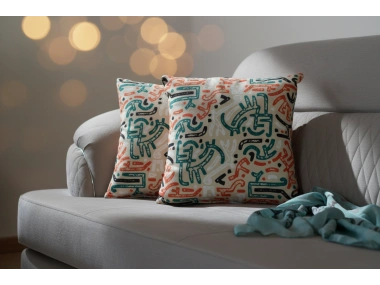 Modern Desenli Dekoratif Kırlent – Çift Taraflı Dijital Baskı 45 x 45 cm