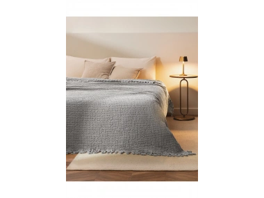Lodos Home Tek Kişilik Yatak Örtüsü - Gri 160x230 cm